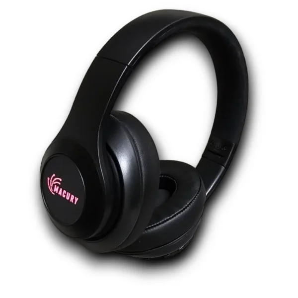 Macury Bluetooth Headphone, Over Ear, Foldable, Adjustable, Noise Cancelling (Black)