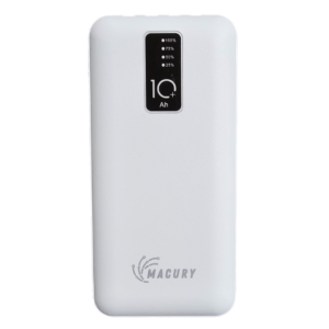 Macury 10000 mAh | Fast Charging | Portable Charger | 4 in1 Built in Cables Power Bank (White)