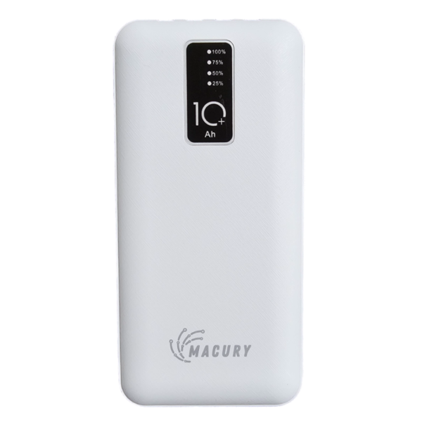 Macury 10000 mAh | Fast Charging | Portable Charger | 4 in1 Built in Cables Power Bank (White)